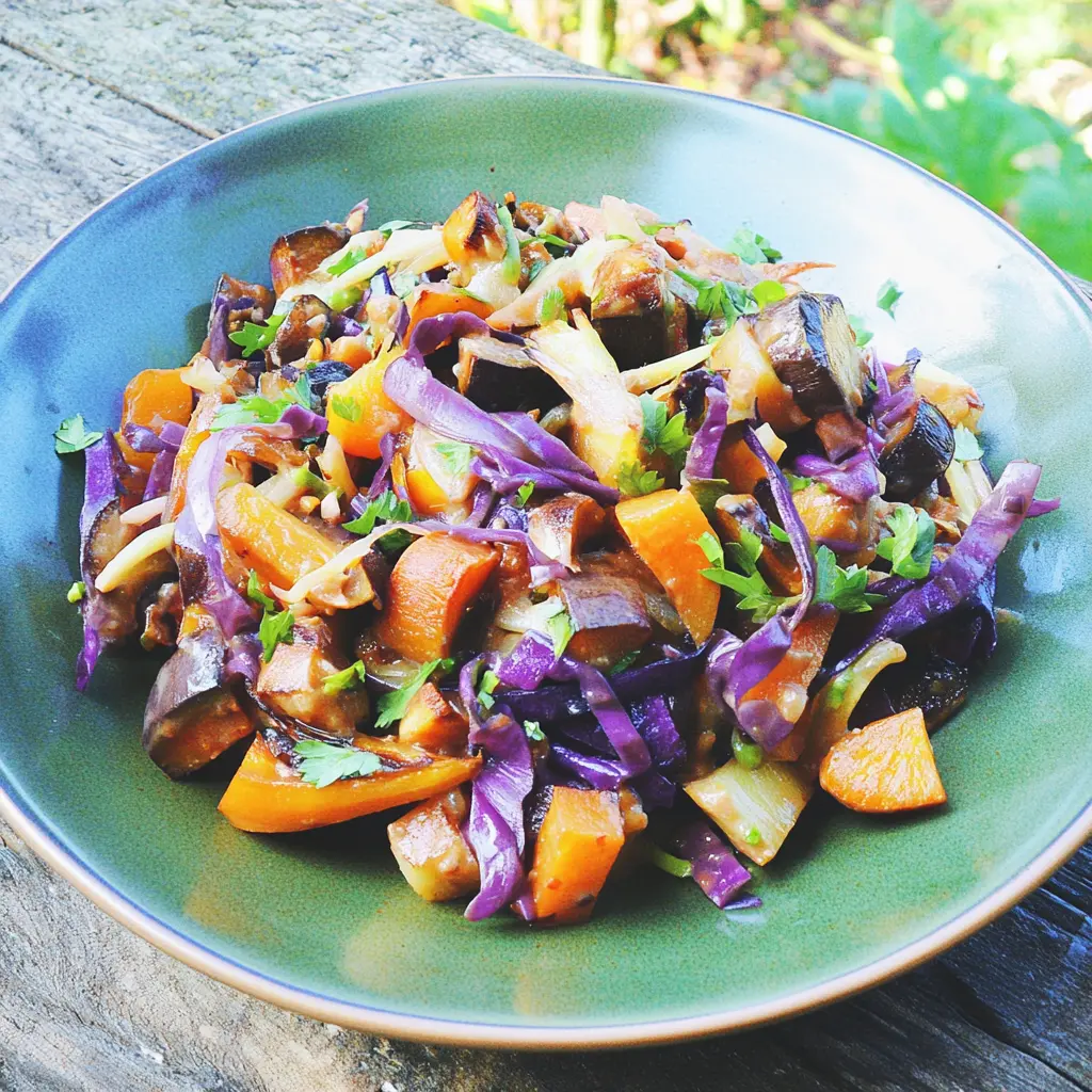 Paleo Easy Vegetable Scramble centered hero view, clean and uncluttered