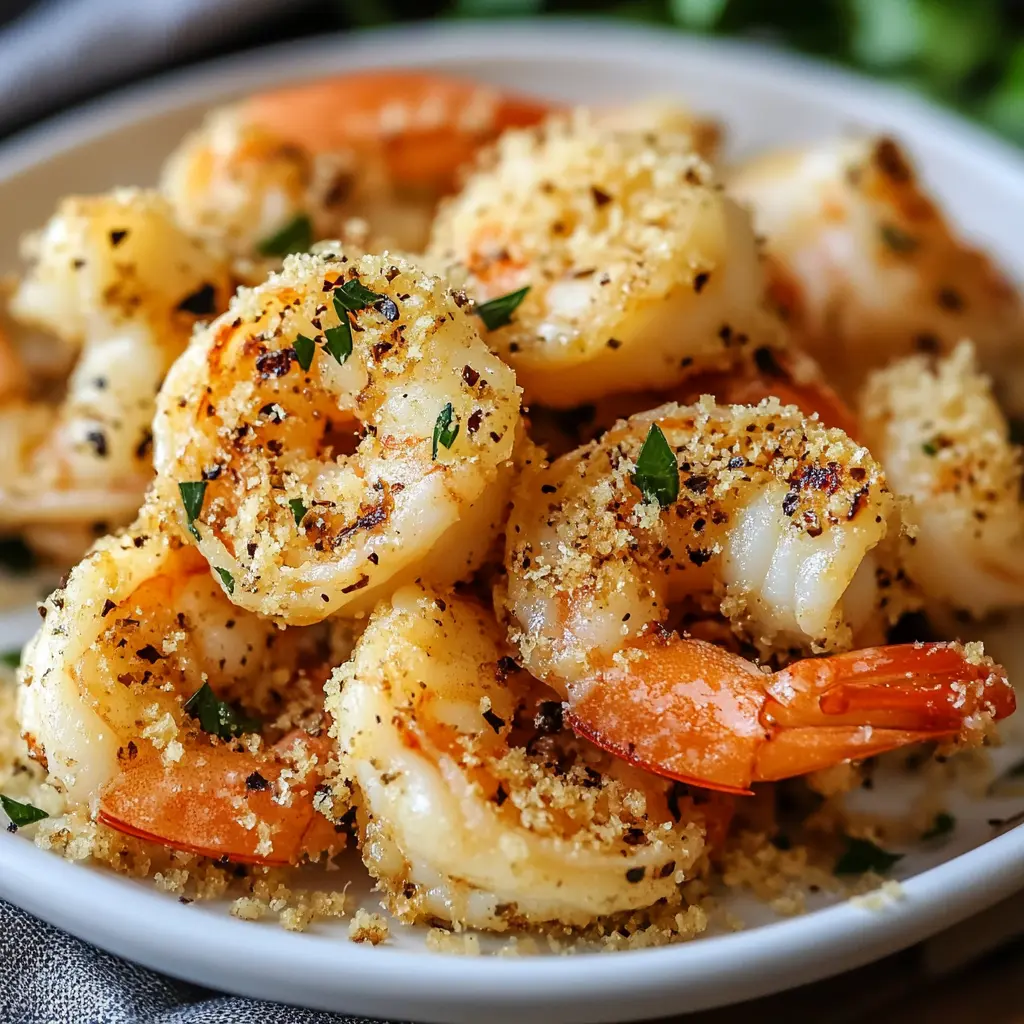 AIR FRYER GARLIC PARMESAN SHRIMP centered hero view, clean and uncluttered