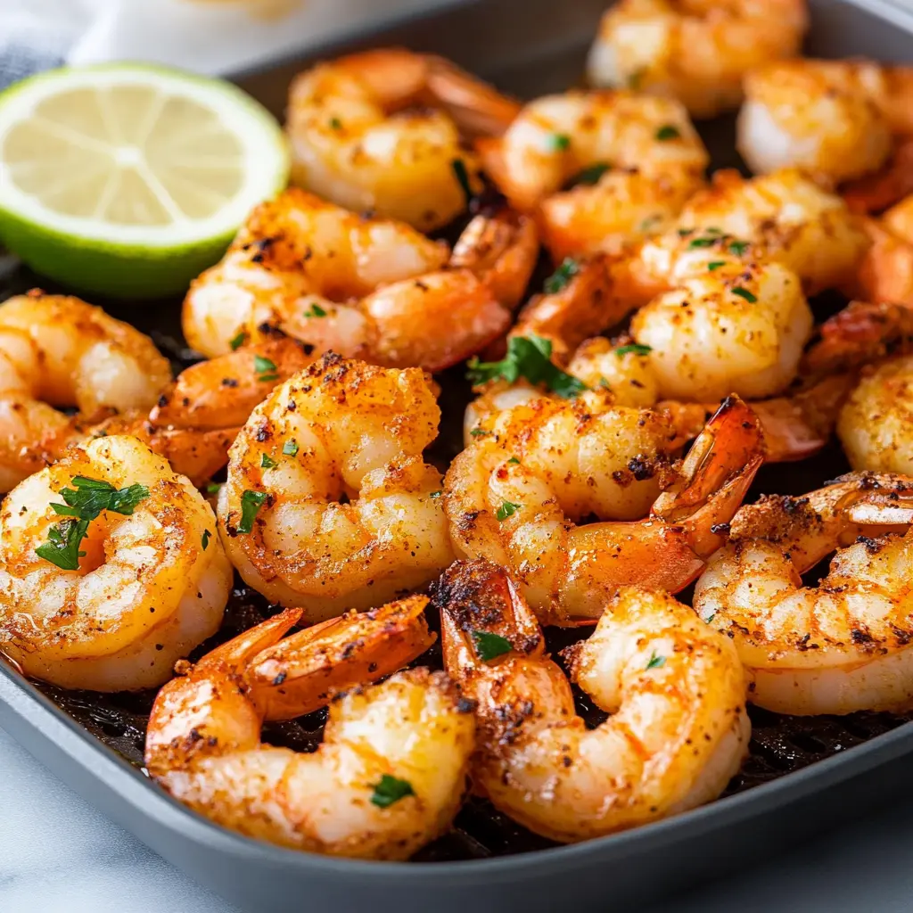 AIR FRYER SHRIMP centered hero view, clean and uncluttered