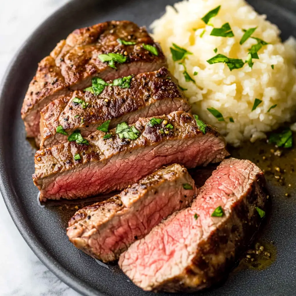 Air Fryer Steak Recipe: The Best Way to Make Perfect Steak 2 AIR FRYER STEAK centered hero view, clean and uncluttered