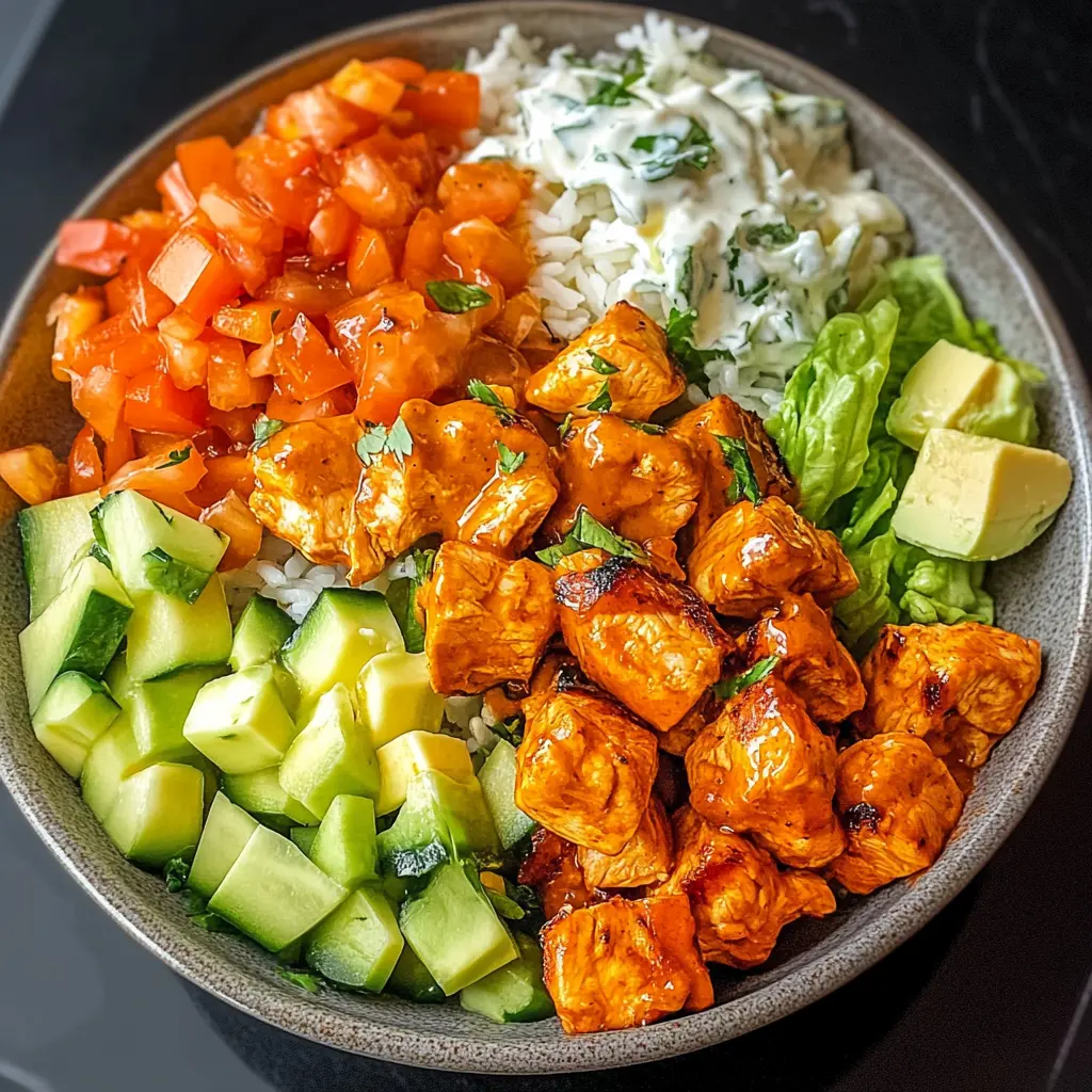 BUFFALO CHICKEN BOWLS centered hero view, clean and uncluttered