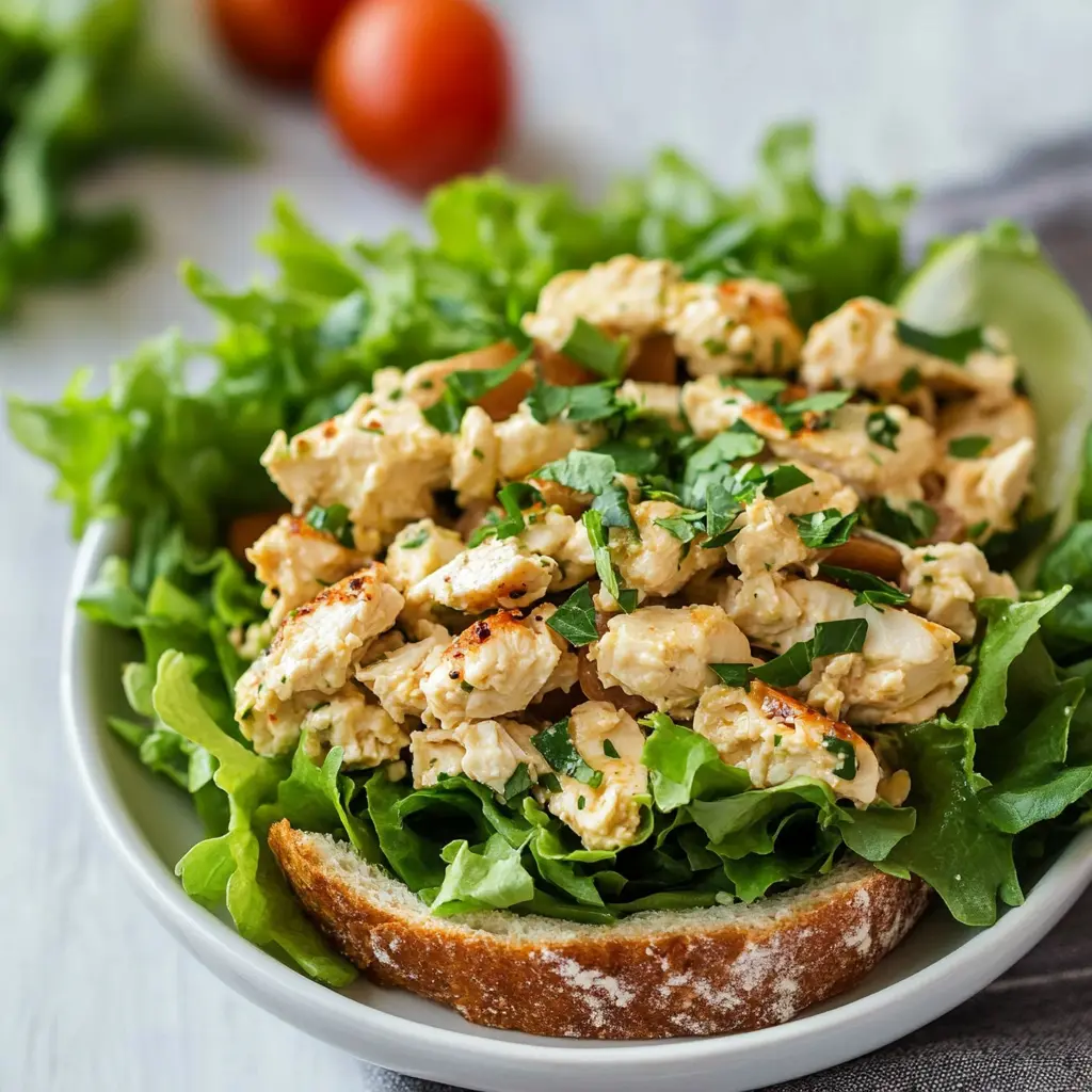 COPYCAT CHICK FIL A CHICKEN SALAD centered hero view, clean and uncluttered