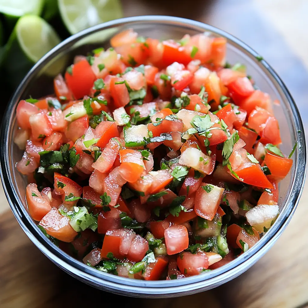 COPYCAT CHIPOTLE PICO DE GALLO centered hero view, clean and uncluttered