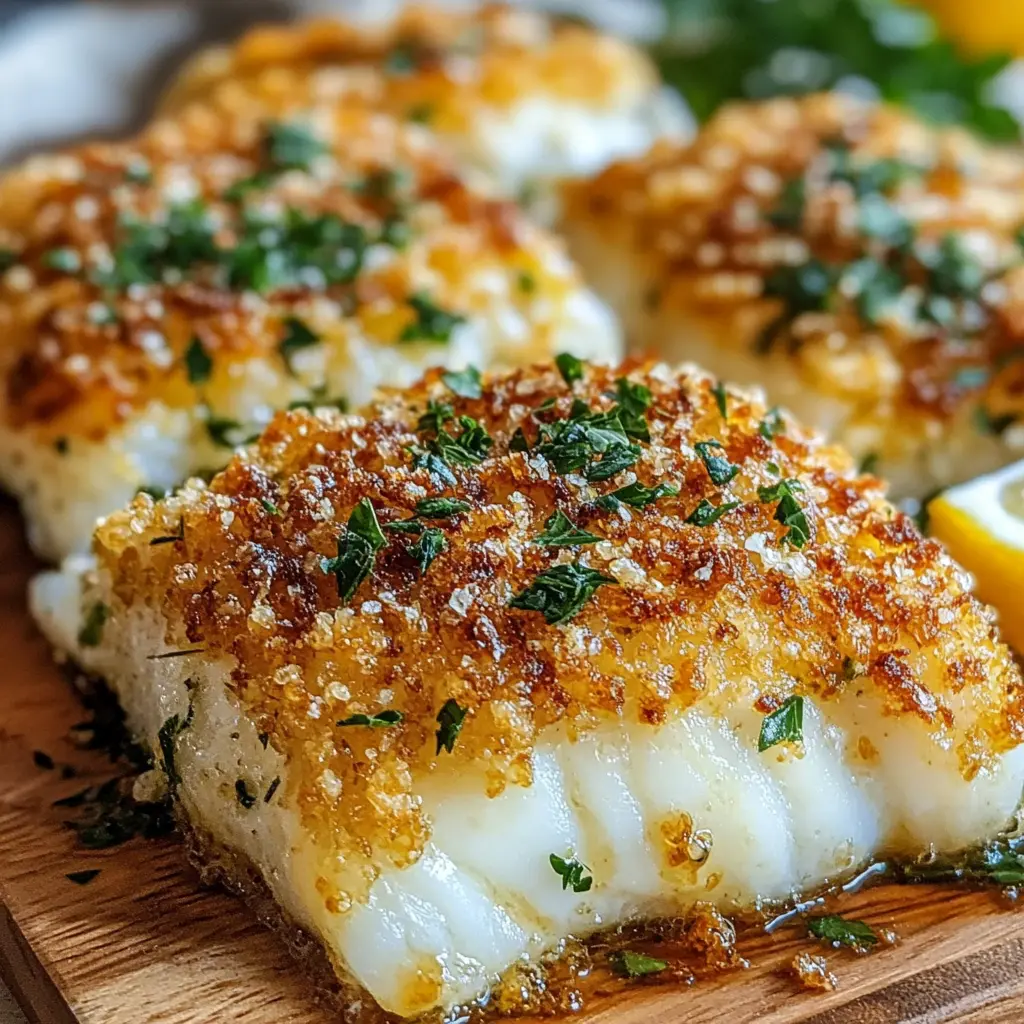 CRISPY AIR FRYER PARMESAN CRUSTED COD centered hero view, clean and uncluttered