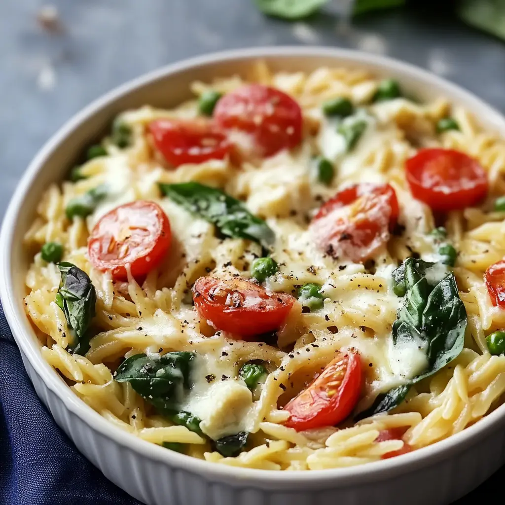 Healthy Baked Feta Orzo Recipe: Easy, Fresh and Delicious 2 HEALTHY BAKED FETA ORZO centered hero view, clean and uncluttered