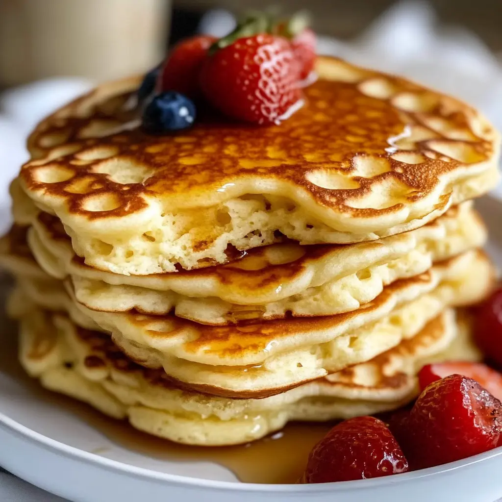 High-Protein Fluffy Pancakes Recipe: Easy, Delicious Breakfast 2 HIGH PROTEIN FLUFFY PANCAKES RECIPE centered hero view, clean and uncluttered