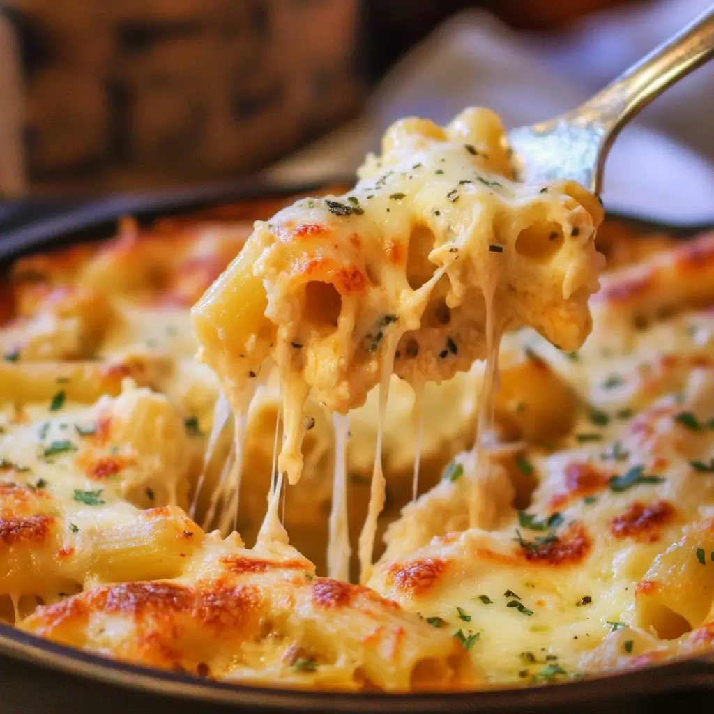 OLIVE GARDEN FIVE CHEESE ZITI AL FORNO centered hero view, clean and uncluttered