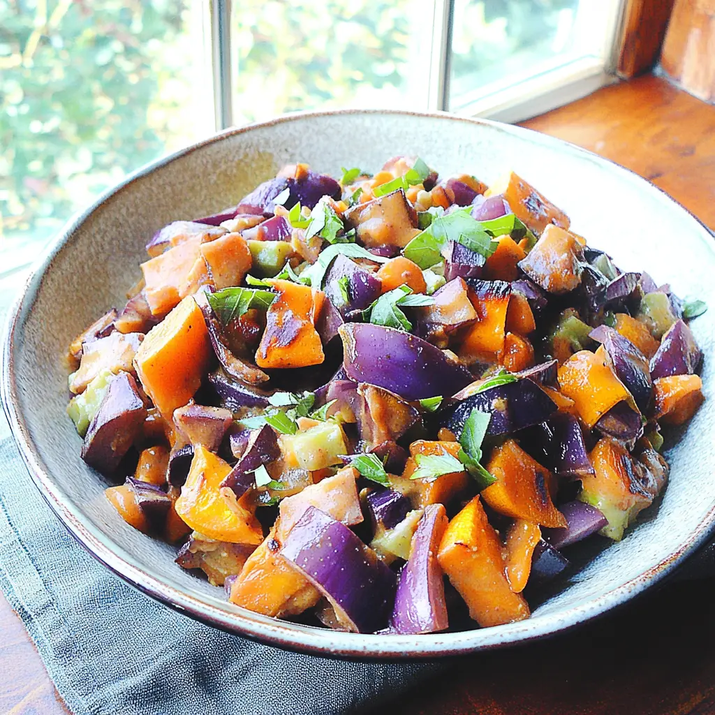 PALEO EASY VEGETABLE SCRAMBLE centered hero view, clean and uncluttered