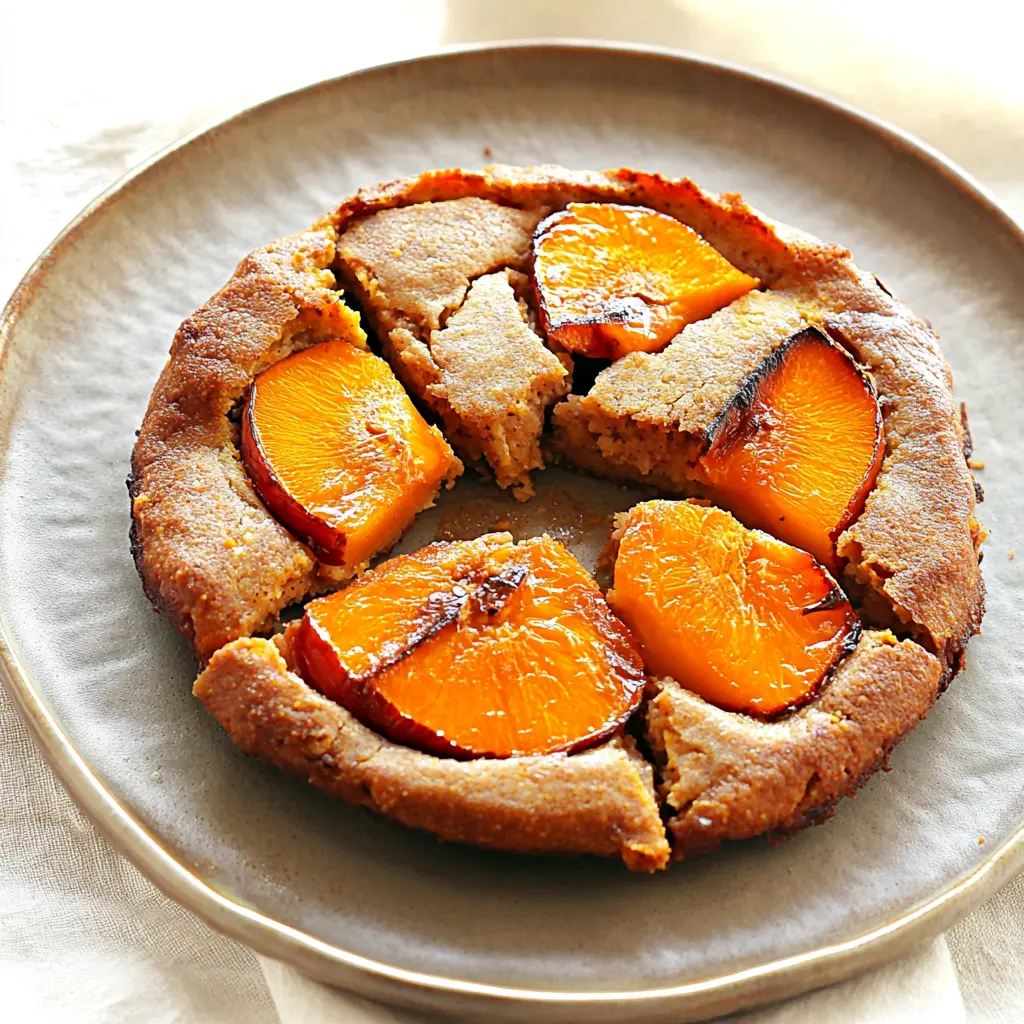 RUSTIC PERSIMMON GALETTE PALEO AIP GLUTEN FREE centered hero view, clean and uncluttered