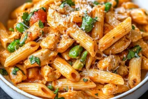 SPICY CHICKEN CHIPOTLE PASTA COPYCAT centered hero view, clean and uncluttered