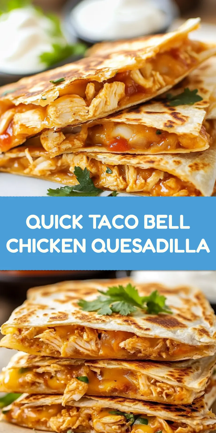 Taco Bell Chicken Quesadilla centered hero view, clean and uncluttered for Pinterest