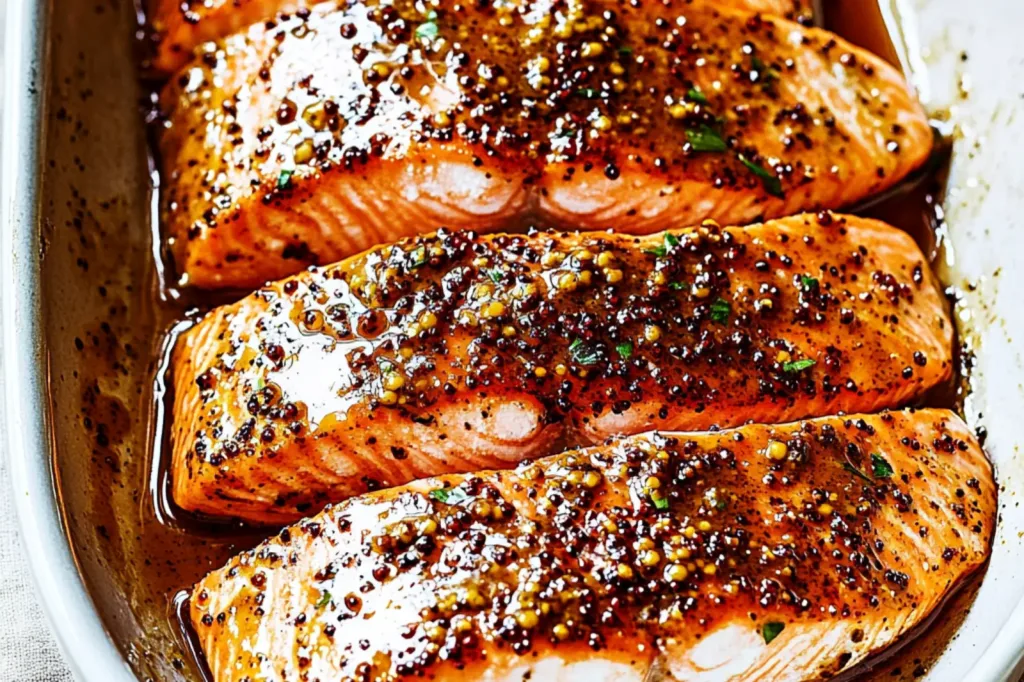 20 MINUTE HONEY MUSTARD SALMON centered hero view, clean and uncluttered