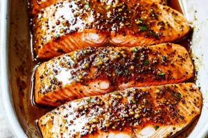 20 MINUTE HONEY MUSTARD SALMON centered hero view, clean and uncluttered