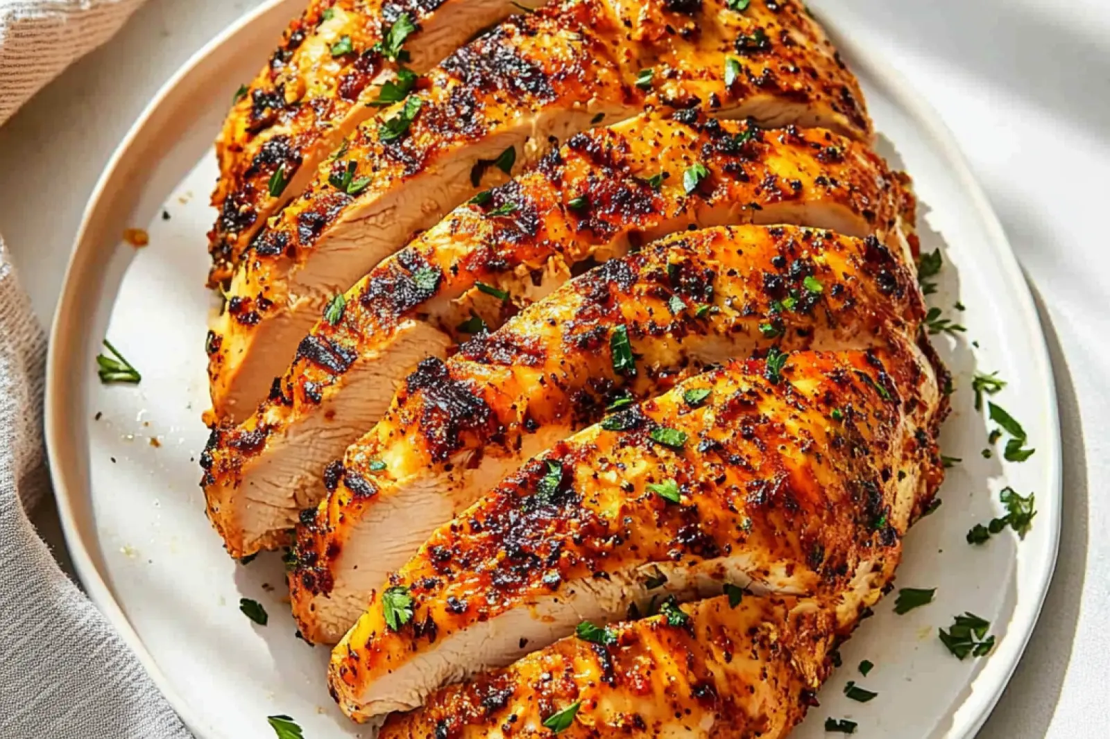 AIR FRYER CHICKEN BREAST EASY centered hero view, clean and uncluttered