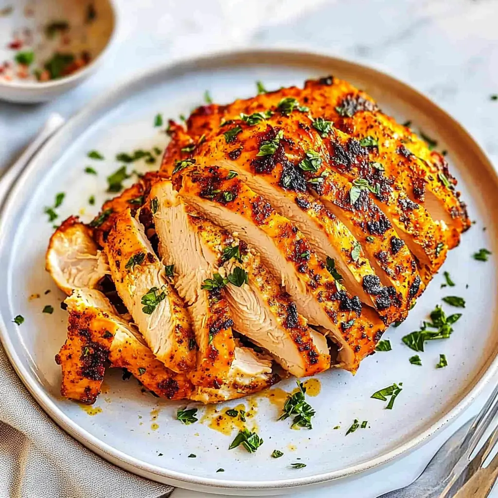 Air Fryer Chicken Breast Easy Recipe for Busy Weeknights 3 AIR FRYER CHICKEN BREAST EASY centered hero view, clean and uncluttered