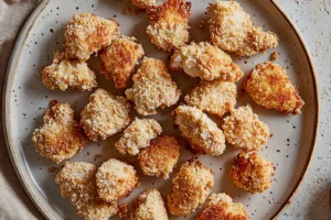 AIR FRYER CHICKEN NUGGETS WITH PANKO centered hero view, clean and uncluttered