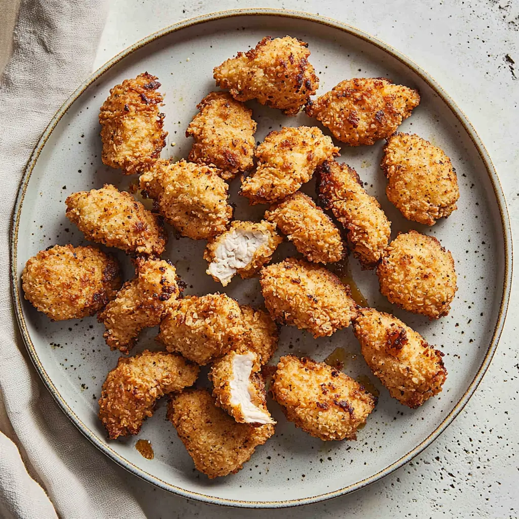 AIR FRYER CHICKEN NUGGETS WITH PANKO centered hero view, clean and uncluttered