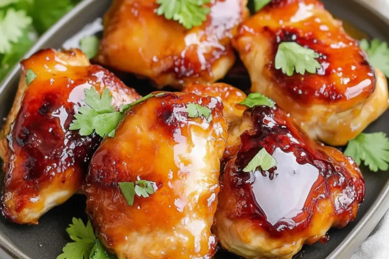 AIR FRYER EASTER CHICKEN THIGHS HONEY GLAZED centered hero view, clean and uncluttered