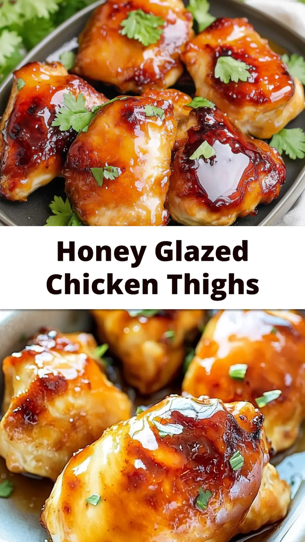 Air Fryer Easter Chicken Thighs Honey Glazed centered hero view, clean and uncluttered