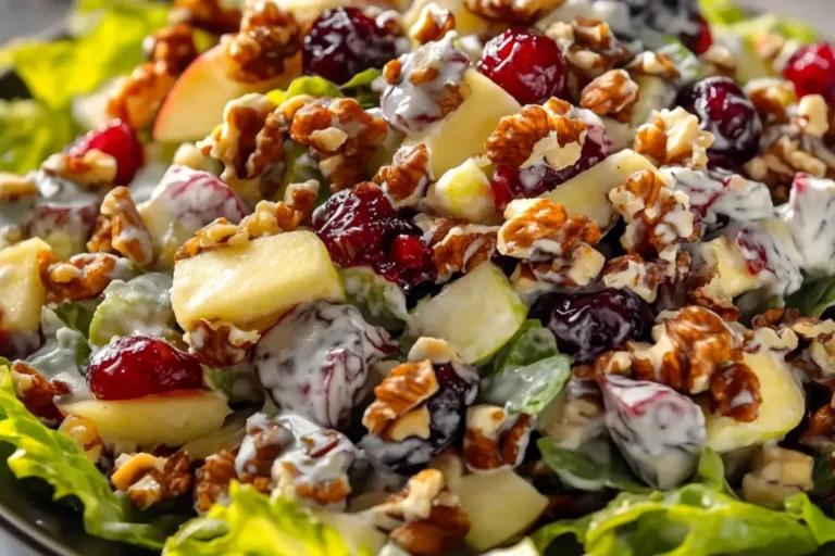 APPLE WALNUT CRANBERRY SALAD centered hero view, clean and uncluttered