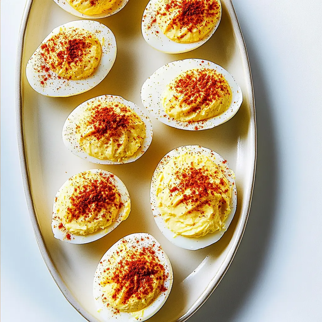 Best Deviled Eggs Recipe Easy Perfect for Busy Nights 3 BEST DEVILED EGGS RECIPE centered hero view, clean and uncluttered