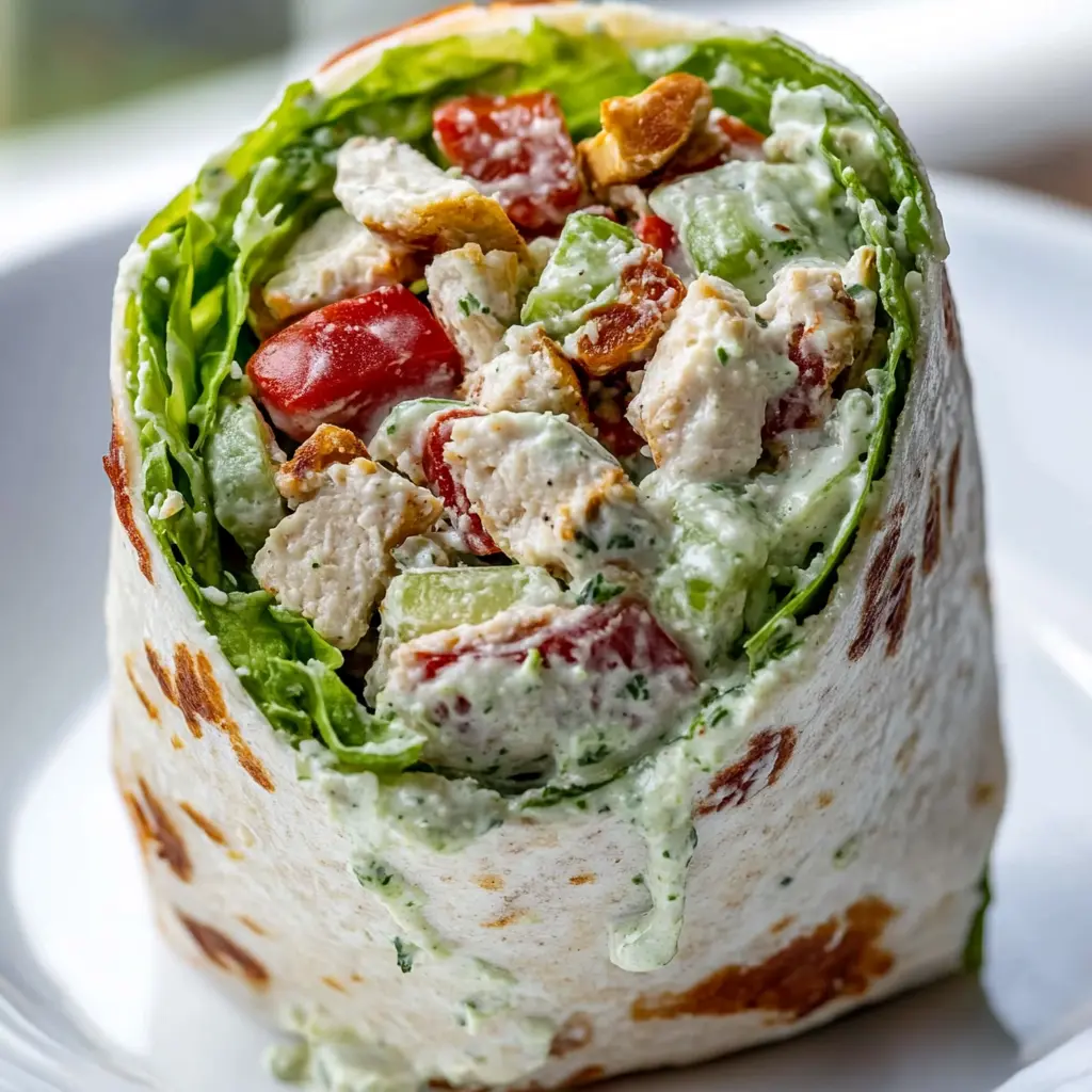 California Club Wraps with fresh avocado, crispy bacon, and layered chicken