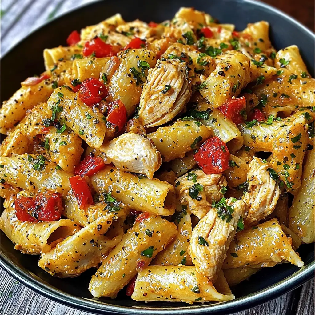 Chicken Pasta Primavera centered hero view, clean and uncluttered