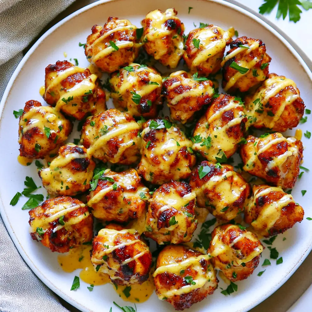 Cowboy Butter Chicken Bites Easy Weeknight Dinner 3 Cowboy Butter Chicken Bites on a plate, golden and glazed with herbs