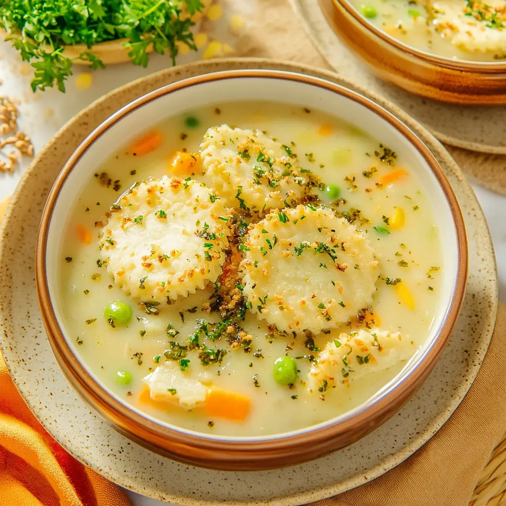 Dolly Parton's Stampede Soup in a bowl, creamy and comforting