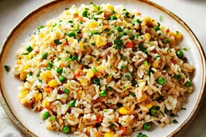 EASY FRIED RICE centered hero view, clean and uncluttered
