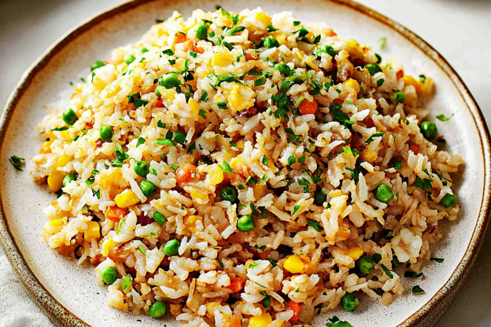 EASY FRIED RICE centered hero view, clean and uncluttered