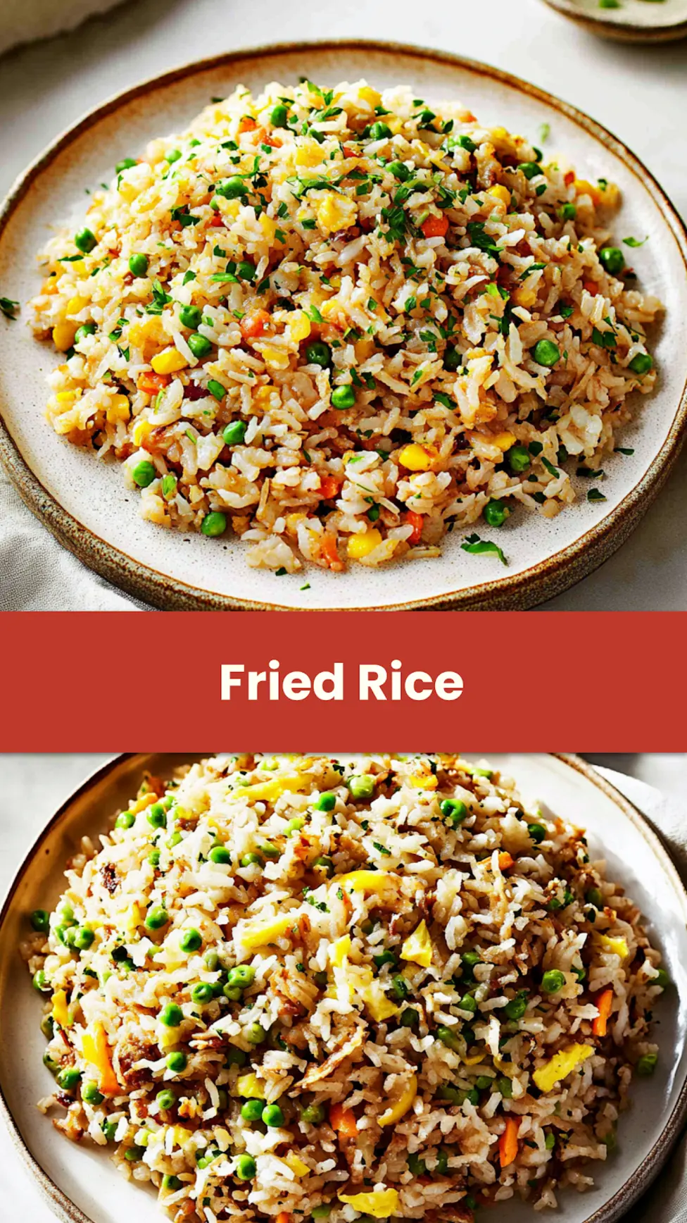 Easy fried rice with eggs and vegetables, Pinterest-ready presentation