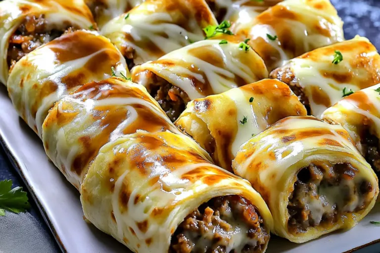 FRENCH DIP TORTILLA ROLL UPS centered hero view, clean and uncluttered