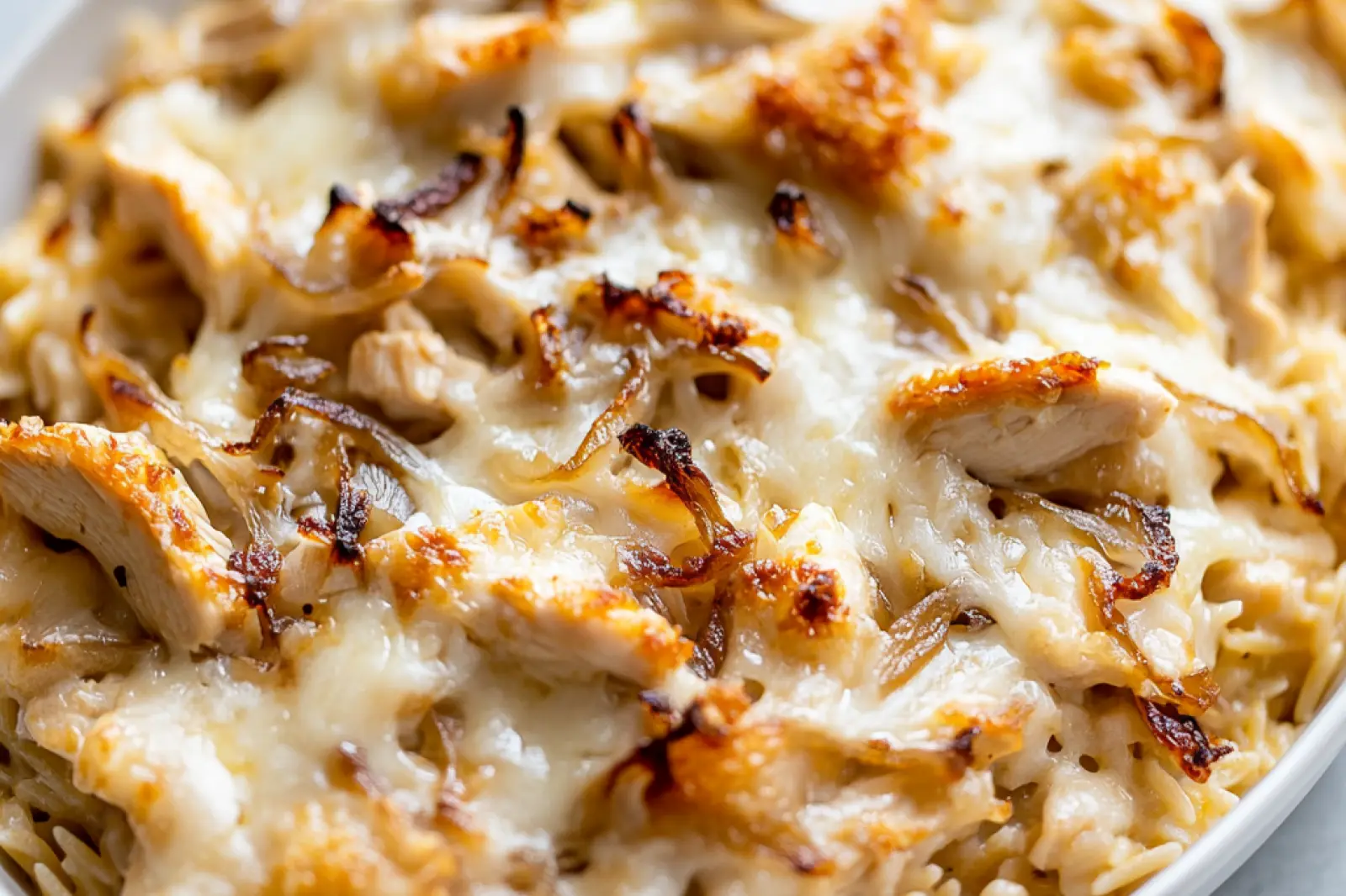 French Onion Chicken Orzo Casserole Easy Weeknight Dinner