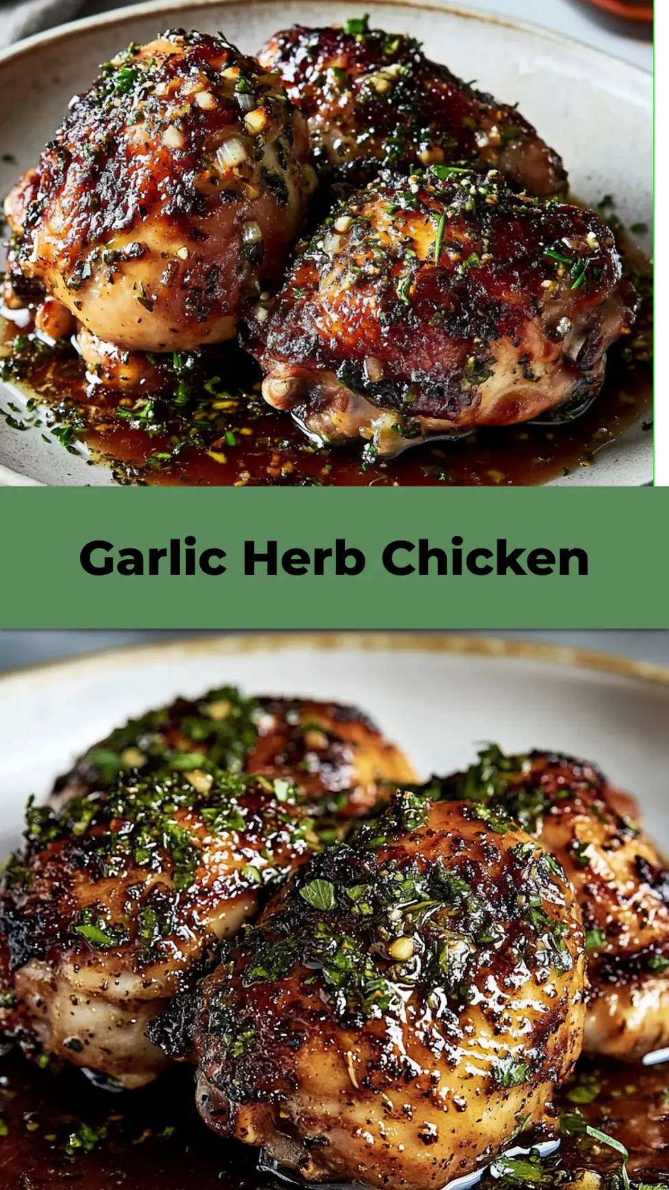 Garlic Herb Chicken centered hero view, clean and uncluttered