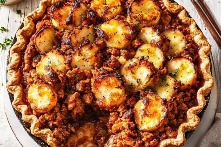 GROUND TURKEY COTTAGE PIE centered hero view, clean and uncluttered