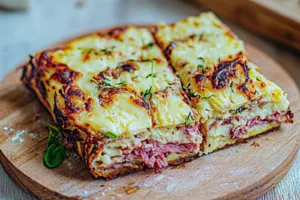 HIGH PROTEIN COTTAGE CHEESE FLATBREAD centered hero view, clean and uncluttered