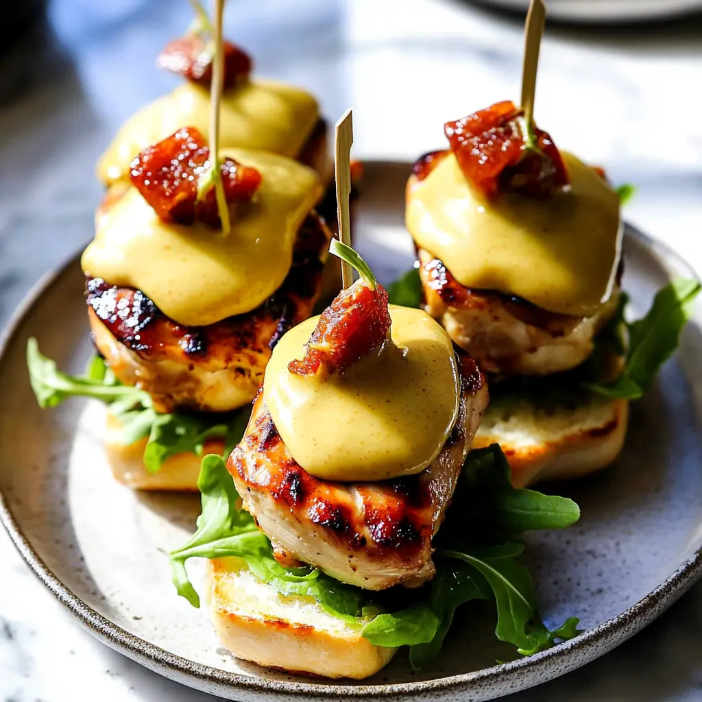 Honey Mustard BLT Chicken Sliders centered hero view, clean and uncluttered