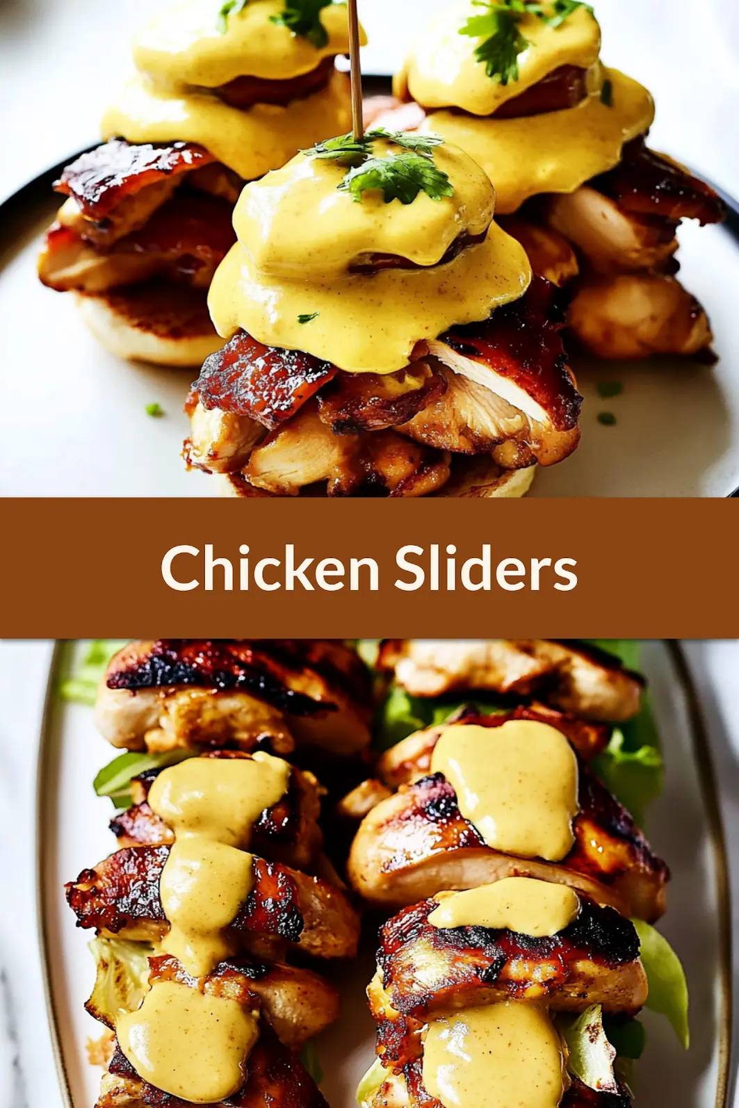 Honey Mustard BLT Chicken Sliders centered hero view, clean and uncluttered