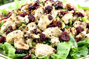 KETO CRANBERRY CHICKEN SALAD centered hero view, clean and uncluttered