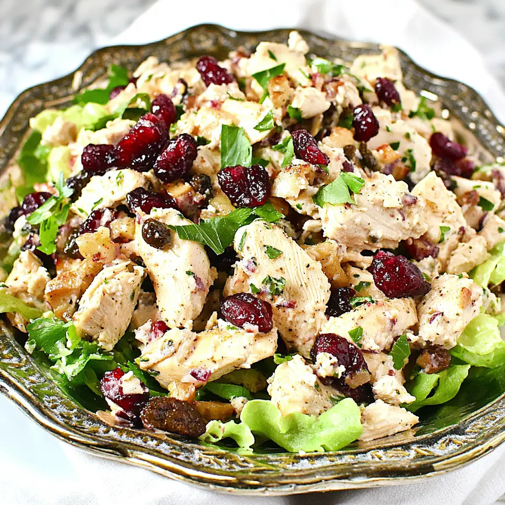Keto Cranberry Chicken Salad centered hero view, clean and uncluttered