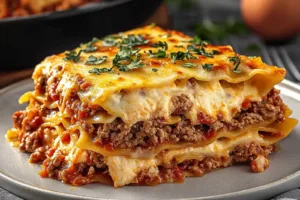 LOW CARB EGGLIFE LASAGNA centered hero view, clean and uncluttered