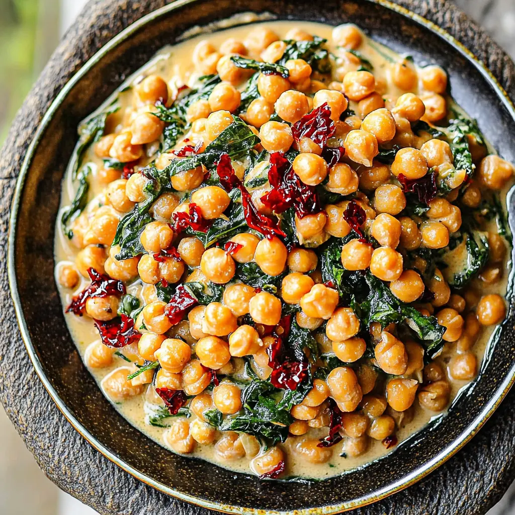 Marry Me Chickpeas Easy Weeknight Dinner Recipe 3 MARRY ME CHICKPEAS centered hero view, clean and uncluttered