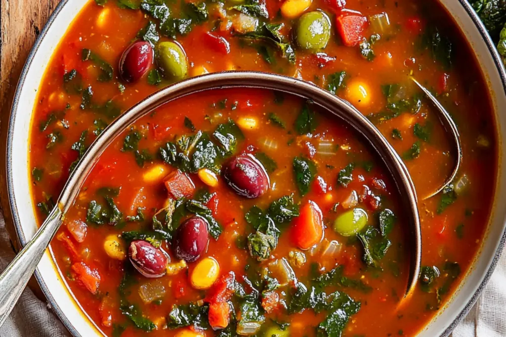 OLIVE GARDEN MINESTRONE SOUP centered hero view, clean and uncluttered