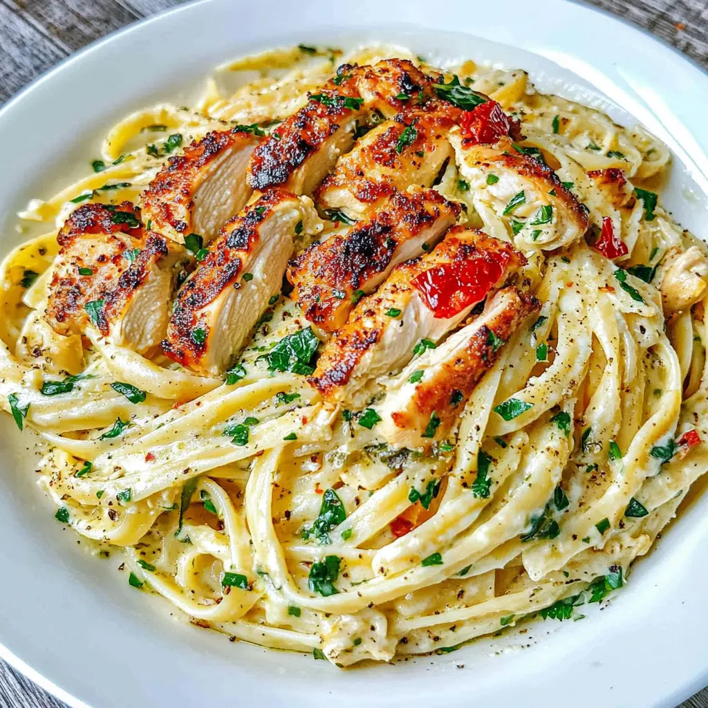 Olive Garden Tuscan Chicken Pasta centered hero view, clean and uncluttered