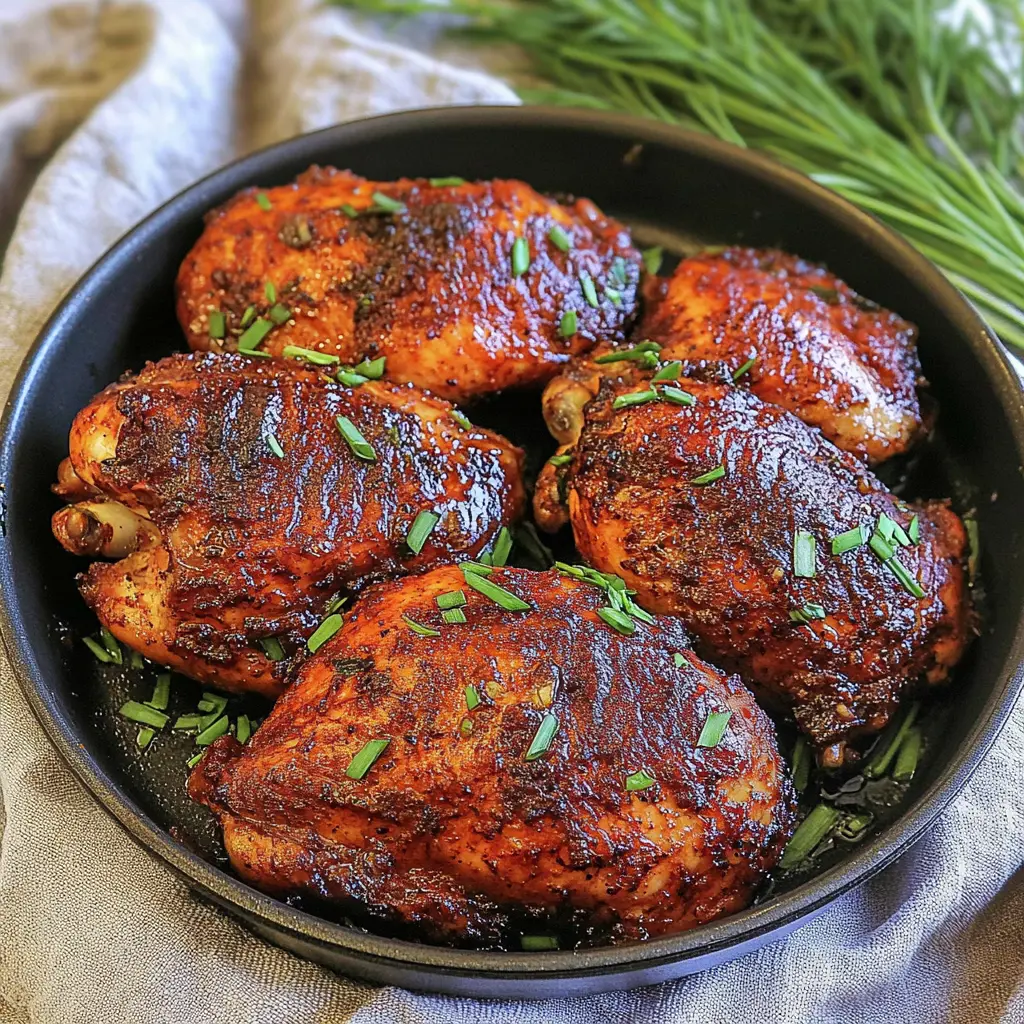 ONE PAN CHICKEN THIGHS 45 MINUTES centered hero view, clean and uncluttered