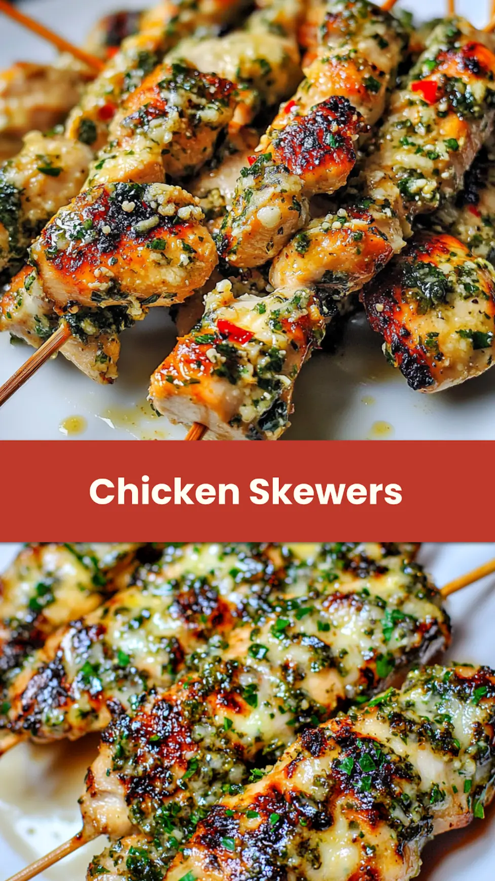 Ranch Garlic Parmesan Chicken Skewers Easy Weeknight Dinner 4 Ranch Garlic Parmesan Chicken Skewers centered hero view, clean and uncluttered pin