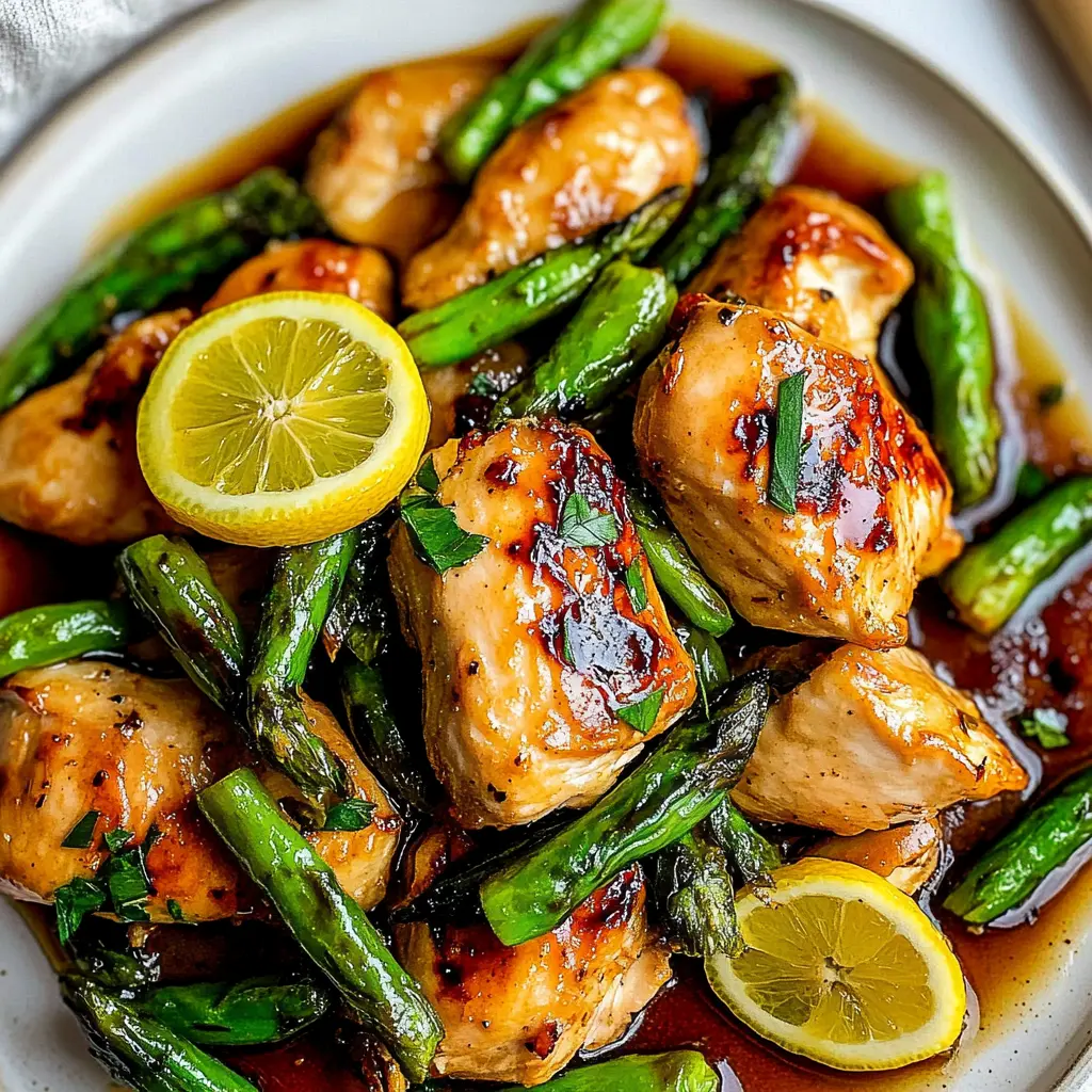 Air Fryer Chicken Breast Asparagus Lemon Easy Weeknight Dinner 2 AIR FRYER CHICKEN BREAST ASPARAGUS LEMON centered hero view, clean and uncluttered