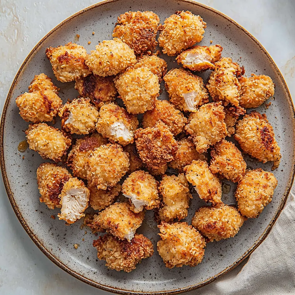 AIR FRYER CHICKEN NUGGETS WITH PANKO centered hero view, clean and uncluttered
