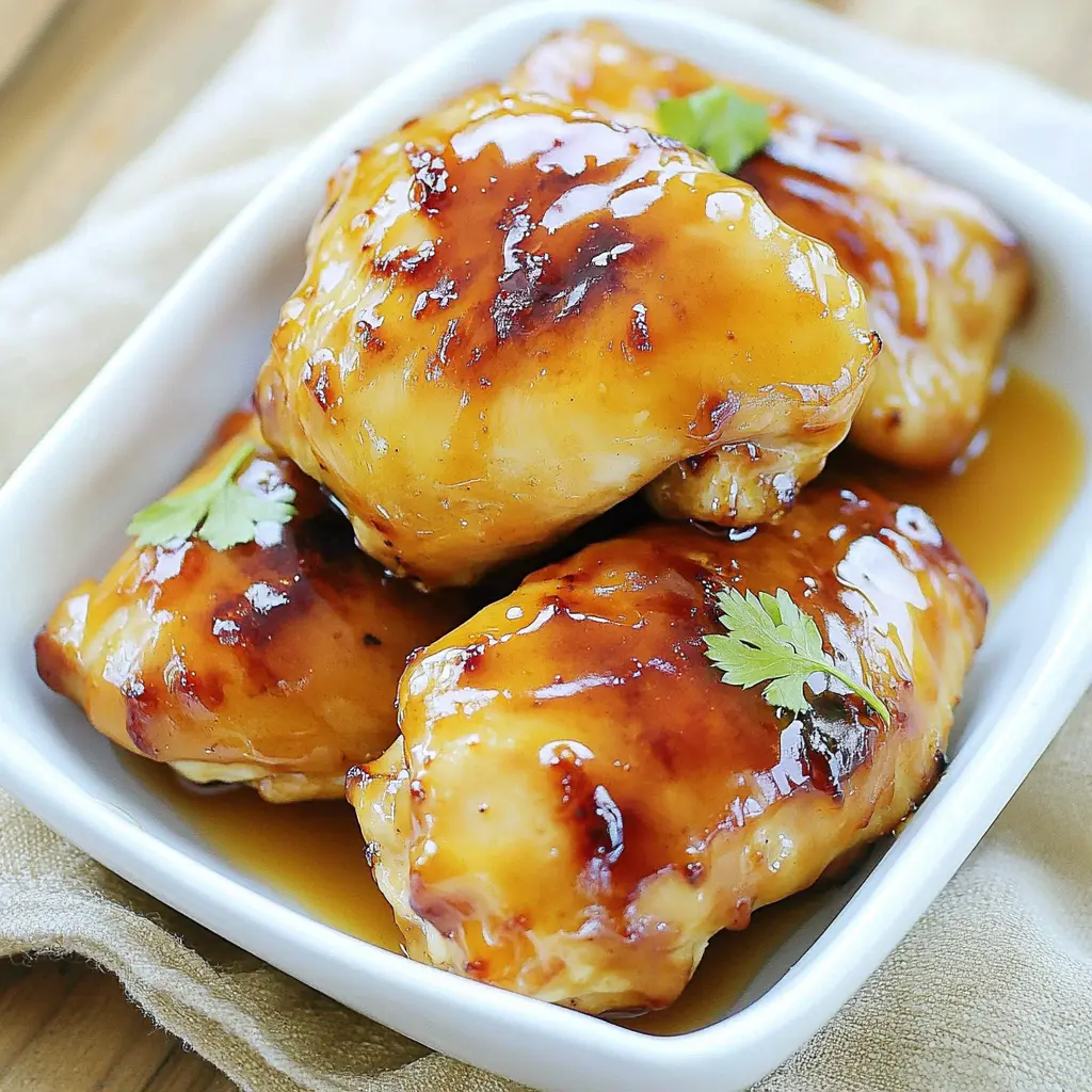 AIR FRYER EASTER CHICKEN THIGHS HONEY GLAZED centered hero view, clean and uncluttered